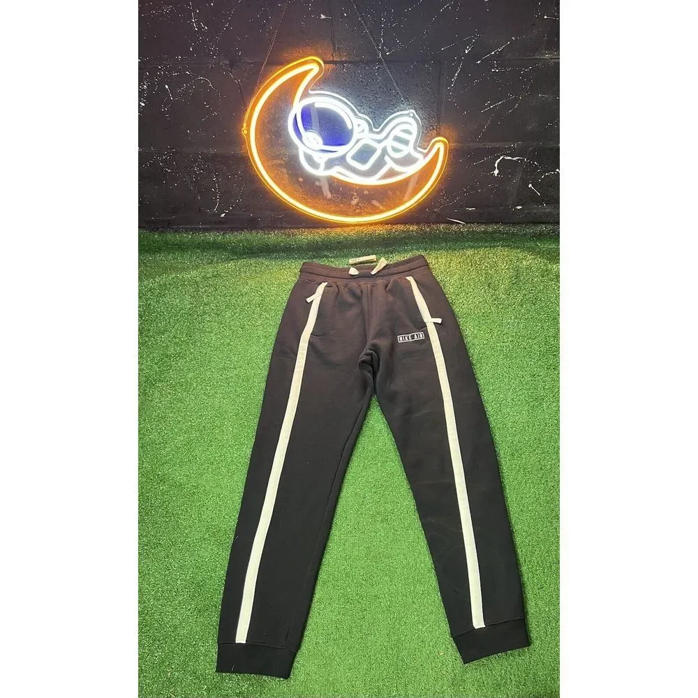 Vintage Nike‎ Y2K Black Running Sweatpants Joggers Mens Size Small Big Logo